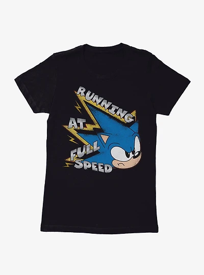 Sonic The Hedgehog Running At Full Speed Womens T-Shirt