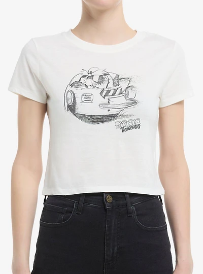 Sonic The Hedgehog Dr. Eggman Egg Mobile Artistic Sketch Womens Baby T-Shirt