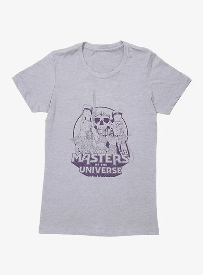 Masters Of The Universe He-Man Castle Grayskull Group Shot Outline Womens T-Shirt