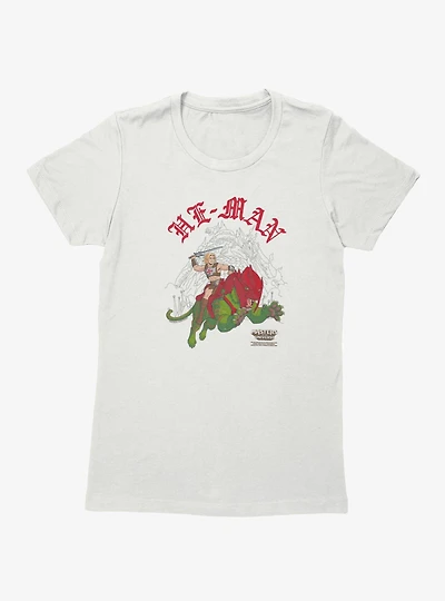 Masters Of The Universe He-Man Leap Battle Cat Womens T-Shirt