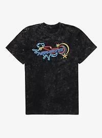 Supergirl Krypto Neon Outline Mineral Wash T-Shirt