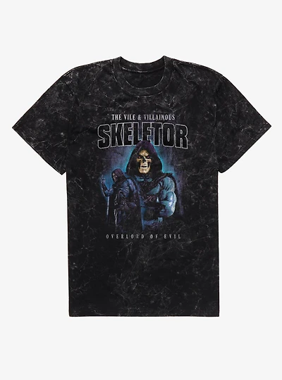 Masters Of The Universe Vile And Villanous Skeletor Overlord Evil Mineral Wash T-Shirt
