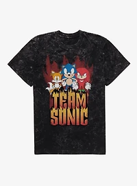 Sonic The Hedgehog Hedgy Metal Team Mineral Wash T-Shirt