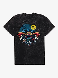 Sonic The Hedgehog Eggman Spooky Scary Halloween Mineral Wash T-Shirt