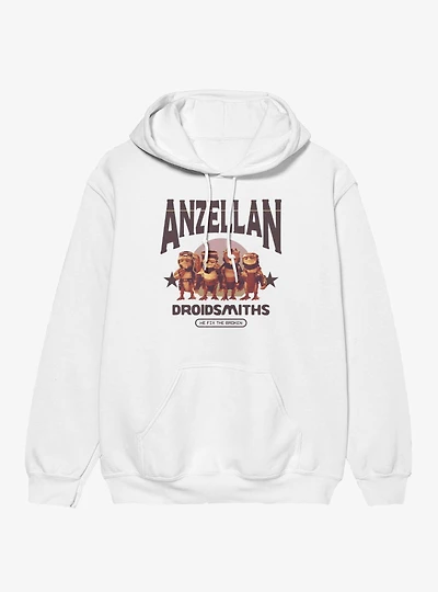 Star Wars The Mandalorian And Grogu Anzellan Droidsmith Line Up Fix Broken Hoodie