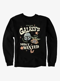 Star Wars The Mandalorian And Grogu Galaxys Most Wanted Cute Drawings Sweatshirt BoxLunch Exclusive
