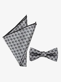 Star Wars Darth Vader Silk Gray Polka Dot Bow Tie and Pocket Square Gift Set