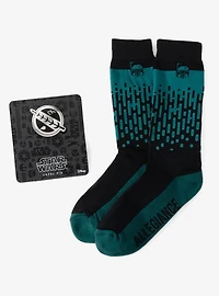 Star Wars Boba Fett Green Dress Socks and Crest Lapel Pin Gift Set