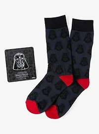 Star Wars Darth Vader Black and Red Dress Sock and Lapel Pin Gift Set