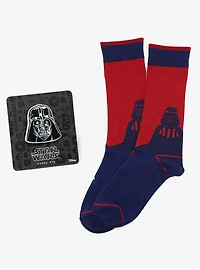 Star Wars Darth Vader Blue and Red Dress Socks and Lapel Pin Gift Set