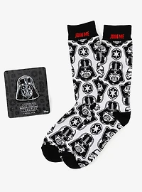 Star Wars Darth Vader White Dress Socks and Lapel Pin Gift Set