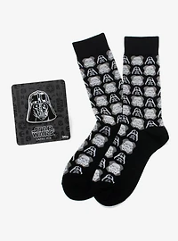 Star Wars Darth Vader and Stormtrooper Black Dress Socks and Darth Vader Lapel Pin Gift Set