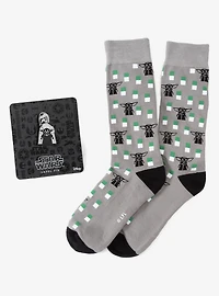 Star Wars Mandalorian and Grogu Gray Dress Socks and Lapel Pin Gift Set