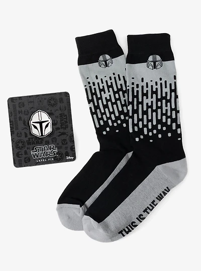 Star Wars Mandalorian "This Is The Way" Dress Socks and Lapel Pin Gift Set