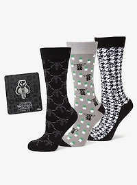 Star Wars Mandalorian Dress Socks 3-Pack and Mythosaur Lapel Pin Gift Set