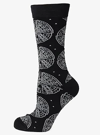 Star Wars Millennium Falcon Black Dress Socks and Lapel Pin Gift Set