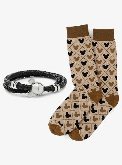 Disney Mickey Mouse Silhouette Sock and Bracelet Gift Set