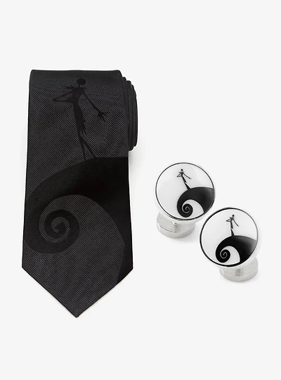 Disney The Nightmare Before Christmas Jack Skellington Silk Necktie and Cufflinks Gift Set