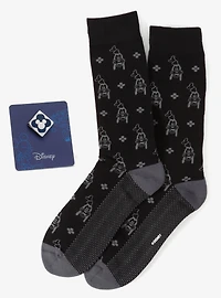 Disney Goofy Socks & Mickey Mouse Blue Lapel Pin Gift Set