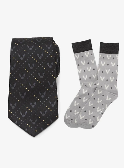 Harry Potter Golden Snitch Silk Black Necktie Gift Set