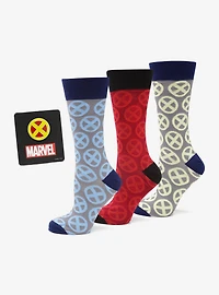 Marvel X-Men Socks 3 Pack with Lapel Pin Gift Set