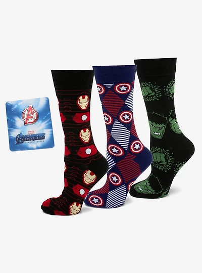 Marvel  Avengers Favorites 3 Pair Socks and Lapel Pin Gift Set