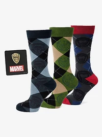 Marvel Guardians of the Galaxy Argyle 3 Sock Pack Gift Set