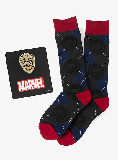 Marvel Guardians of the Galaxy Groot Star-Lord Charcoal Argyle Gift Set