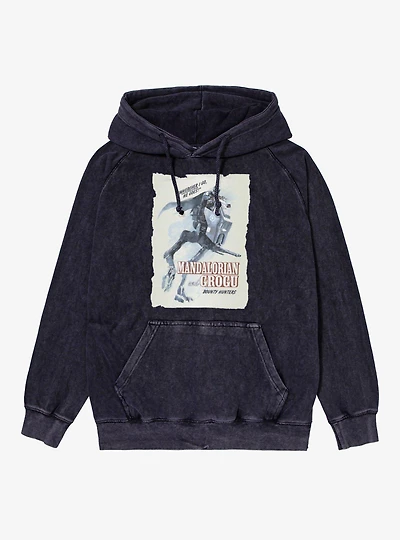 Star Wars The Mandalorian And Grogu Riding Wherever He Goes Mineral Wash Hoodie