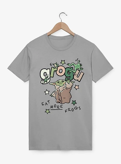 Star Wars The Mandalorian And Grogu Eat More Frog Sketch T-Shirt
