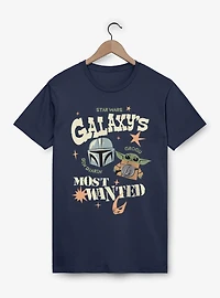 Star Wars The Mandalorian And Grogu Galaxys Most Wanted Cute Drawings T-Shirt BoxLunch Exclusive