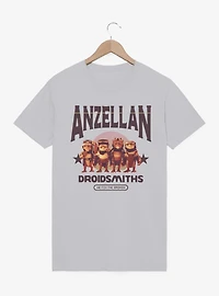 Star Wars The Mandalorian And Grogu Anzellan Droidsmith Line Up Fix Broken T-Shirt