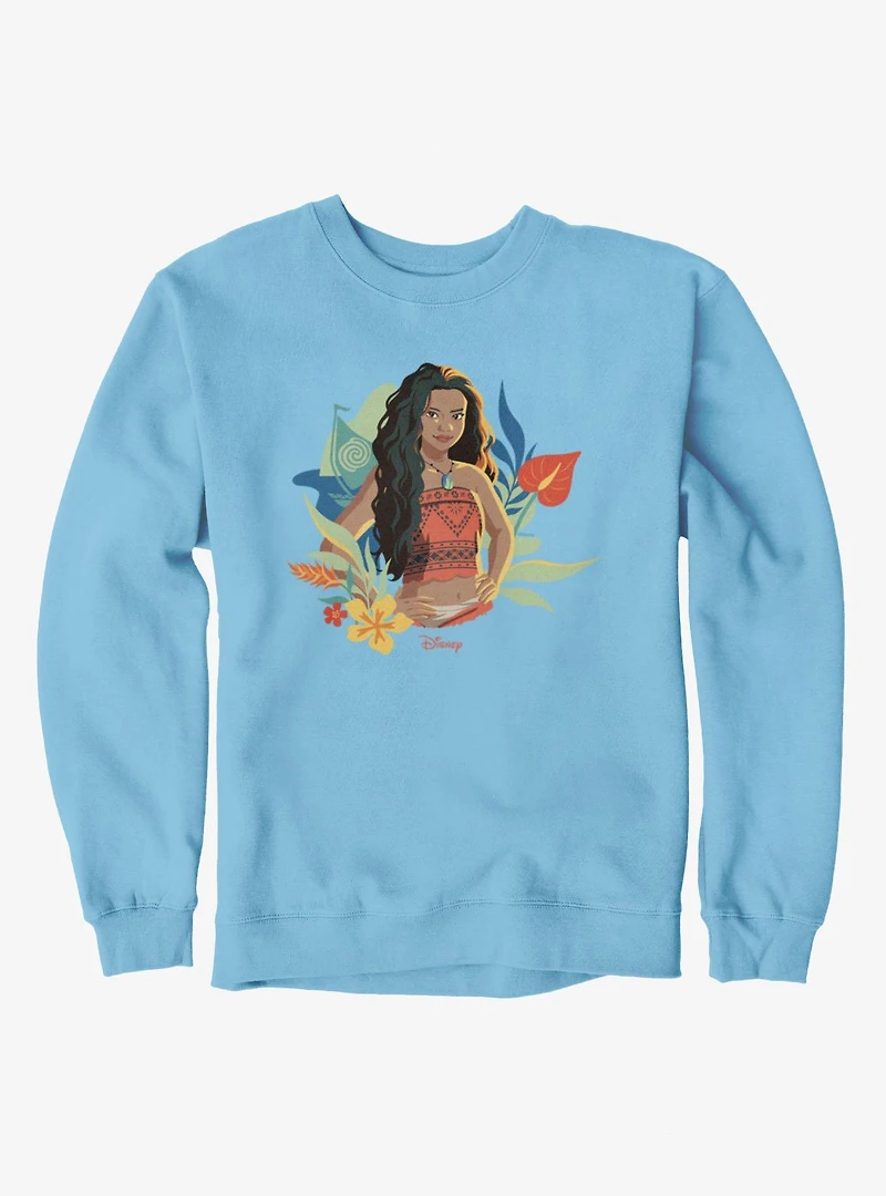 Disney Moana Floral Portrait Sweatshirt