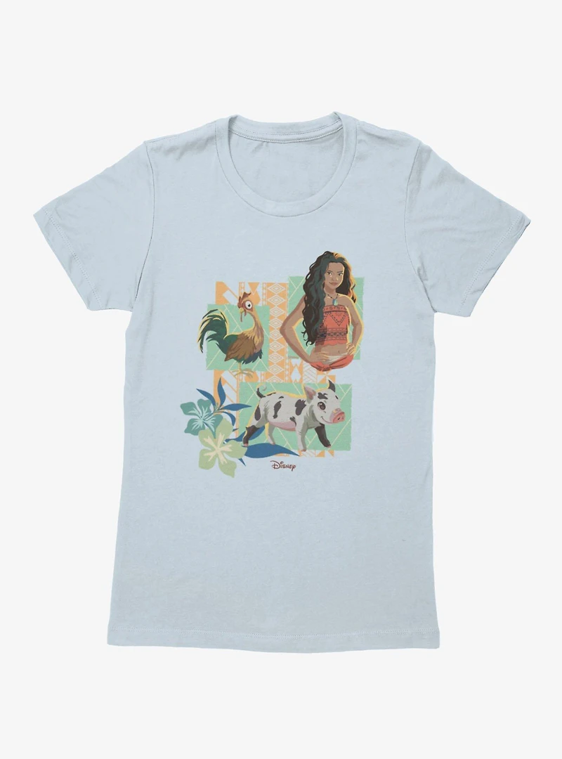 Disney Moana Hei And Pua Panels Womens T-Shirt