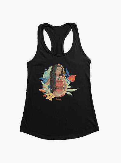 Disney Moana Floral Portrait Womens Tank Top
