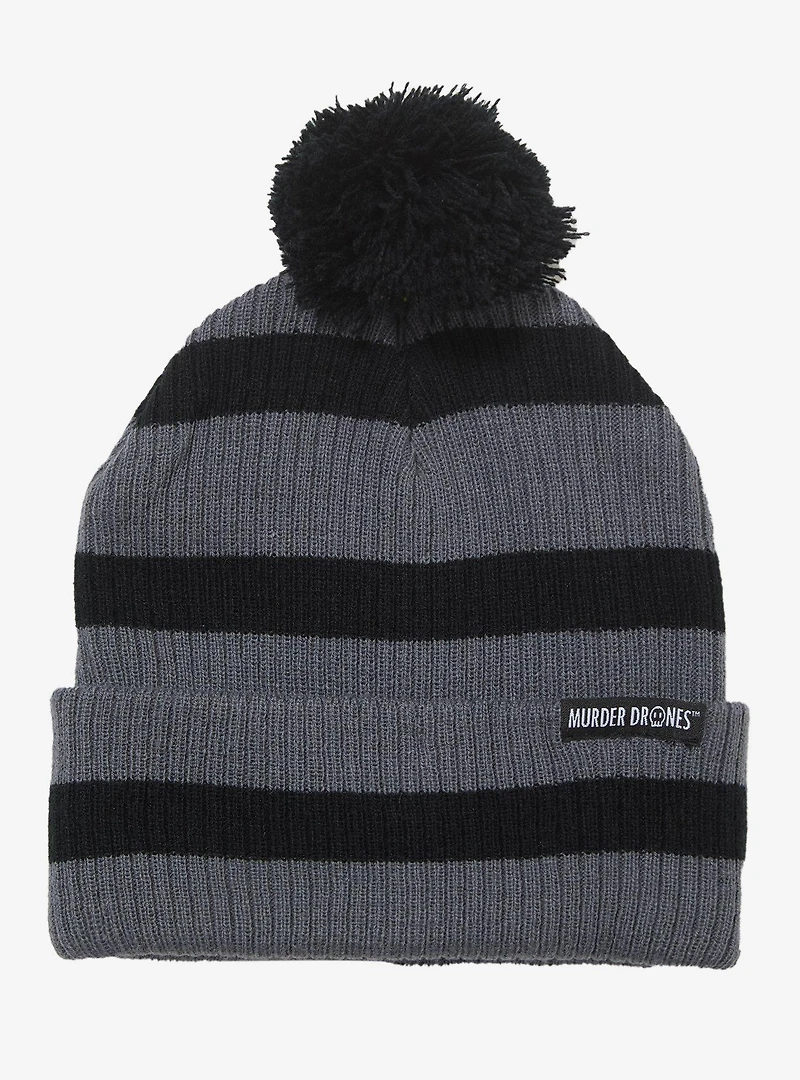 Murder Drones Uzi Striped Pom Pom Beanie