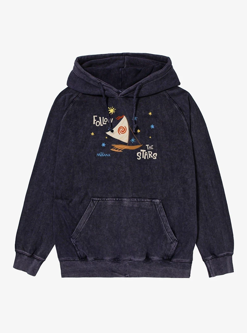 Disney Moana Follow The Stars Boat Vintage Mineral Washed Hoodie Box Lunch Exclusive