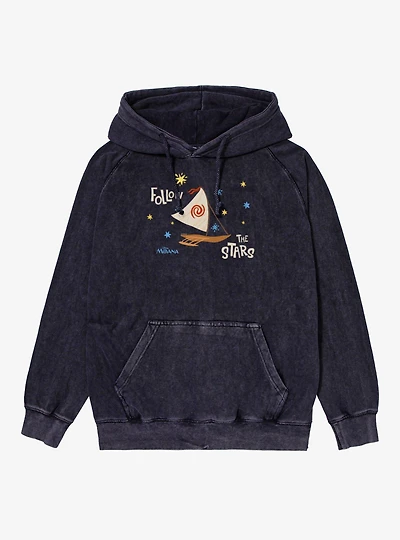 Disney Moana Follow The Stars Boat Vintage Mineral Washed Hoodie Box Lunch Exclusive