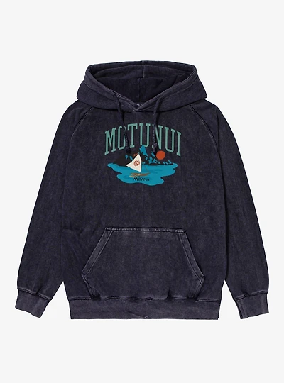 Disney Moana Motunui Boat Horizon Vintage Mineral Washed Hoodie Box Lunch Exclusive
