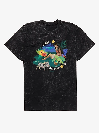 Disney Moana Go With The Flow Mineral Wash T-Shirt