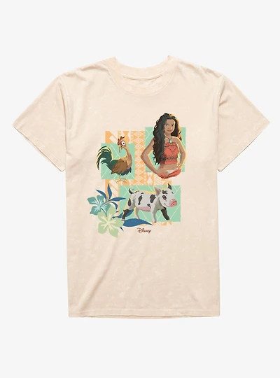 Disney Moana Hei And Pua Panels Mineral Wash T-Shirt