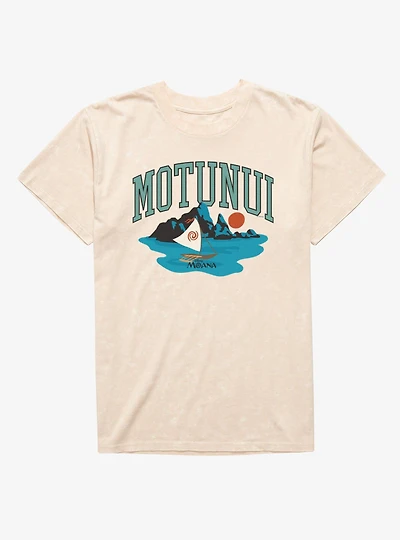 Disney Moana Motunui Boat Horizon Mineral Wash T-Shirt Box Lunch Exclusive