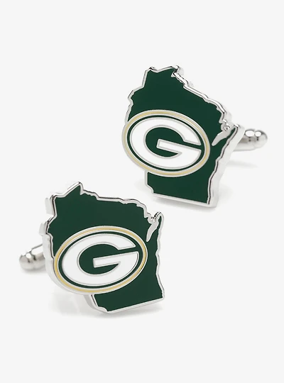 NFL Green Bay Packers State Shaped Cufflinks