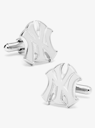 MLB New York Yankees Silver Logo Cufflinks
