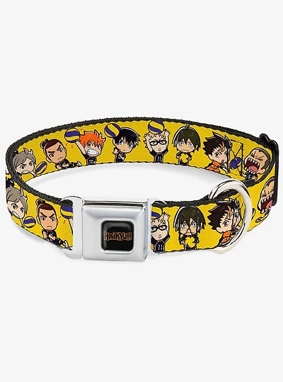 Haikyu!! Chibi Volleyball Player Warm Up Pose Seatbelt Buckle Dog Collar