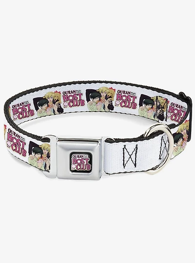 Ouran High School Host Club Kyoya Haruhi and Antoinette Pose White Seatbelt Buckle Dog Collar