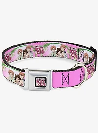 Ouran High School Host Club Haruhi and Hitachiin Twins Lilies Pose Seatbelt Buckle Dog Collar