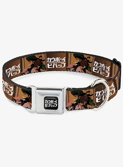 Cowboy Bebop Crew Group Pose and Title Blocks Seatbelt Buckle Dog Collar