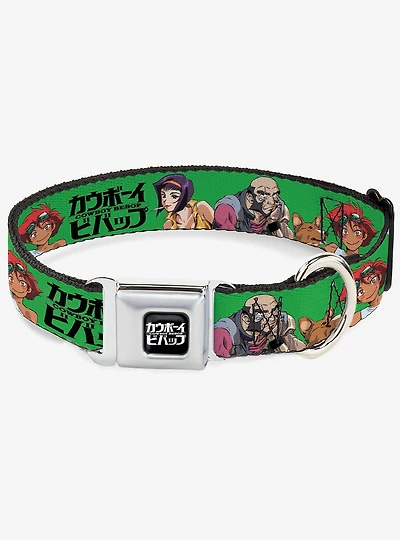 Cowboy Bebop Crew Group Pose and Title Seatbelt Buckle Dog Collar