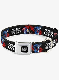 Cowboy Bebop Spike Pose and Crew Collage Title Black Seatbelt Buckle Dog Collar
